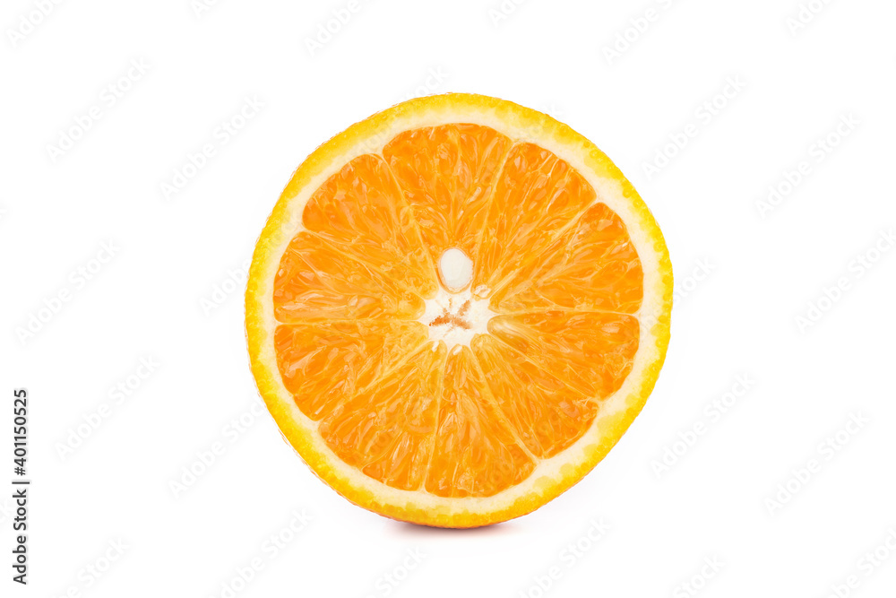 Fresh fruit: Orange isolated on the white background, macro close up Fresh fruit: Orange isolated on the white background, macro close up