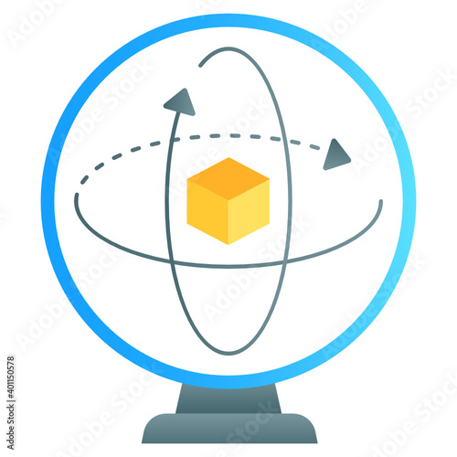 
3d modelling inside rotation axis vector of flat gradient style 
