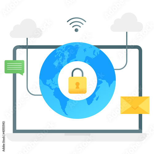 
Network security  vector, editable gradient style 
