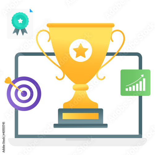 
Web achievement vector in gradient style, winning website 
