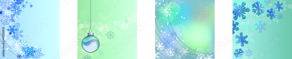 Set with different Christmas templates. Festive symbols of winter holiday.