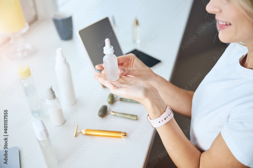 Different tools and organic cosmetic on the beauty table Different tools and organic cosmetic on the beauty table