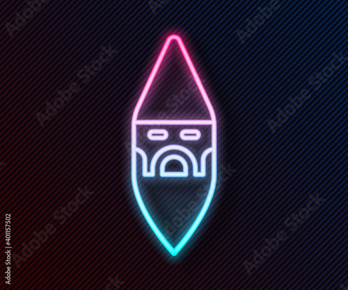 Glowing neon line Wizard warlock icon isolated on black background. Vector.