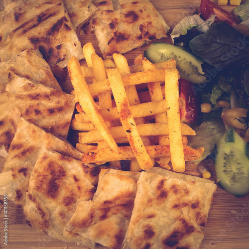 Turkish snack and Breakfast meal. photo