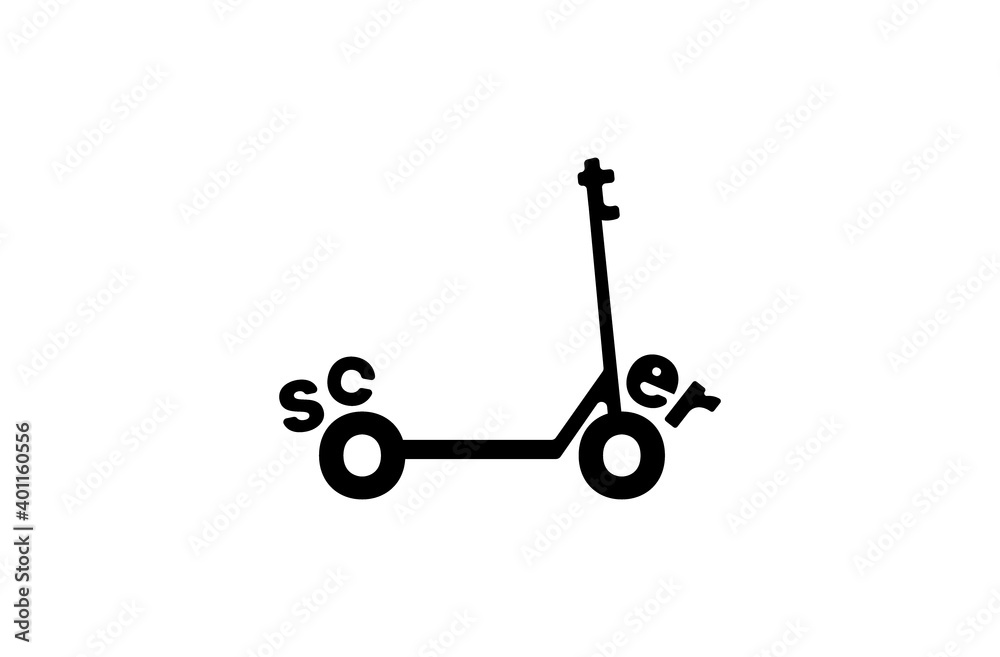 Modern logo design inside scooter text. Scooter logo vector template. Vector illustration, mark, logo for design. Modern logo design inside scooter text. Scooter logo vector template. Vector illustration, mark, logo for design.