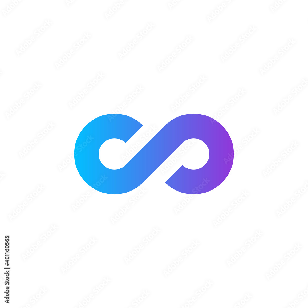 Limitless sign gradient icon. Infinity symbol Isolated on White Background stock vector illustration. Limitless sign gradient icon. Infinity symbol Isolated on White Background stock vector illustration.