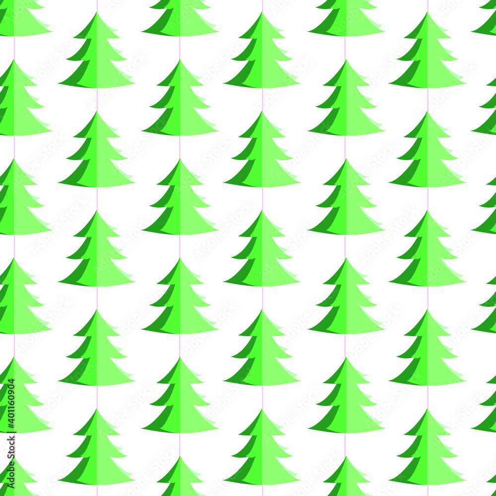 Seamless pattern with Christmas trees. Collection with endless texture