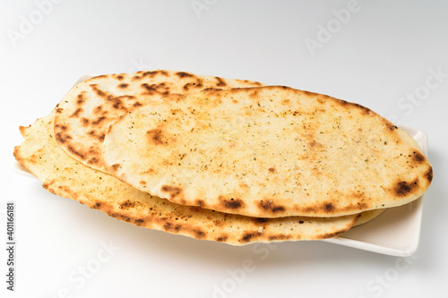 Indian bread on white background
