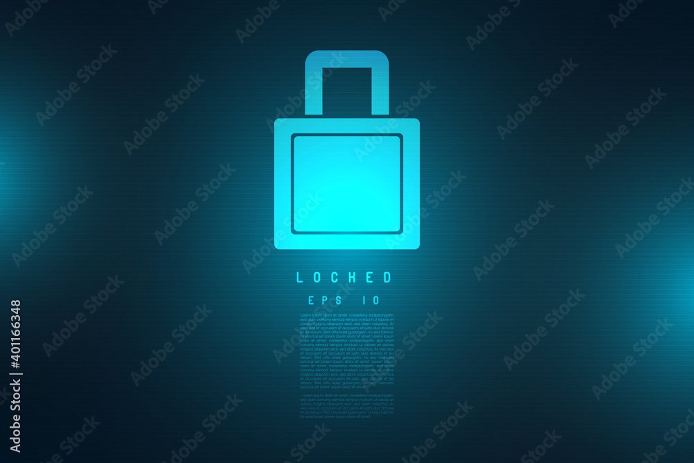 Cyber security concept. Padlock symbol representing security. Illustration vector Cyber security concept. Padlock symbol representing security. Illustration vector