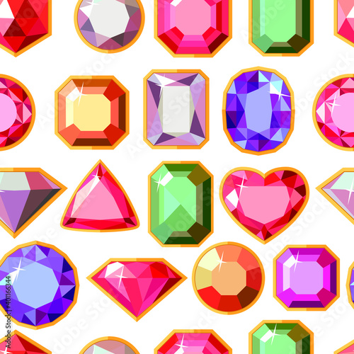 Seamless pattern with jewels. Endless texture for your design.