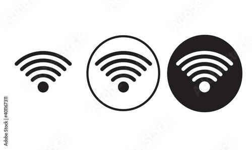 

wifi icon black outline logo for web site design 
and mobile dark mode apps 
Vector illustration on a white background photo