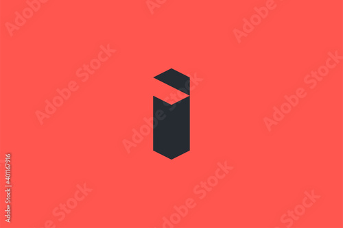 Minimal Modern Abstract Letter I Dark Background Logo Template