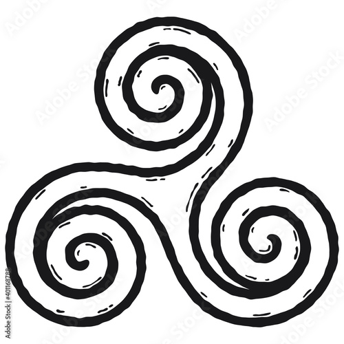 Celtic symbol, triskele. Symbol made with Celtic knots to use in designs for St. Patrick's Day.