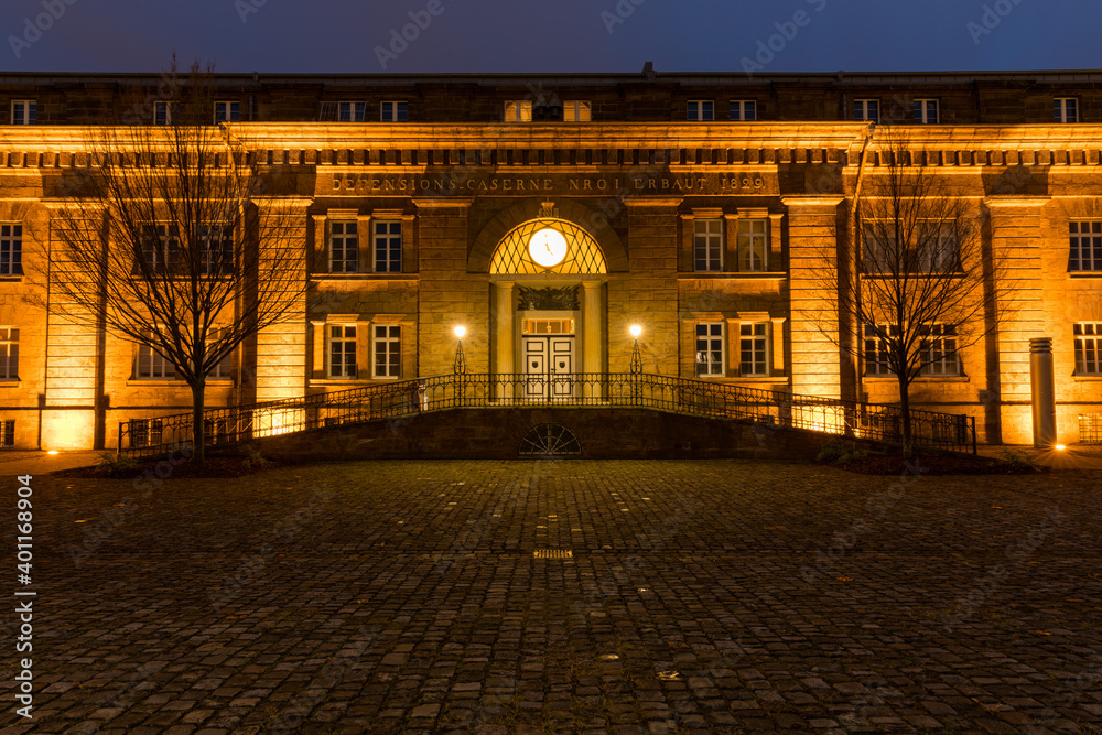 Preußen Museum in Minden, Deutschland bei Abenddämmerung