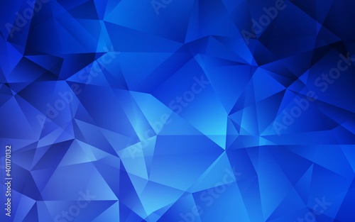 Dark BLUE vector abstract mosaic background. Glitter abstract illustration with an elegant triangles. New template for your brand book.