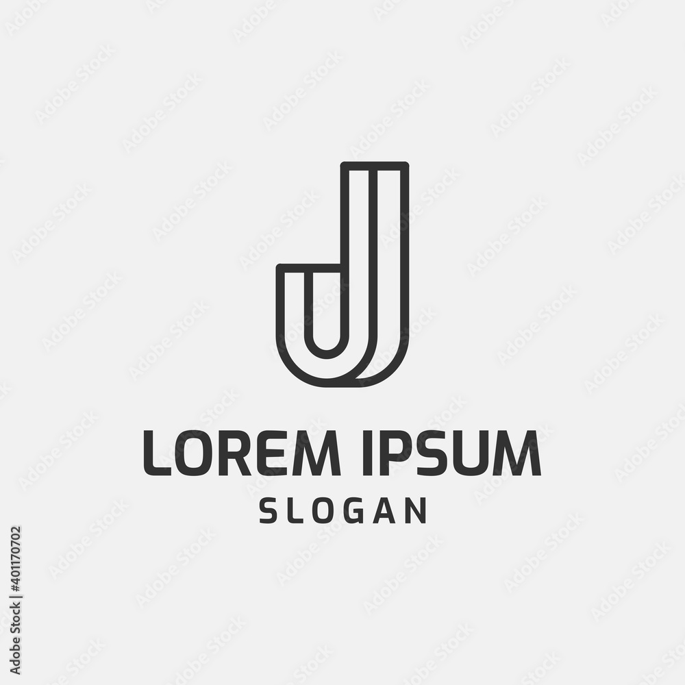 Unique Letter JJ J Monogram Logo Vector Template