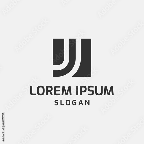 Simple Letter JJ J Monogram Logo Vector Template