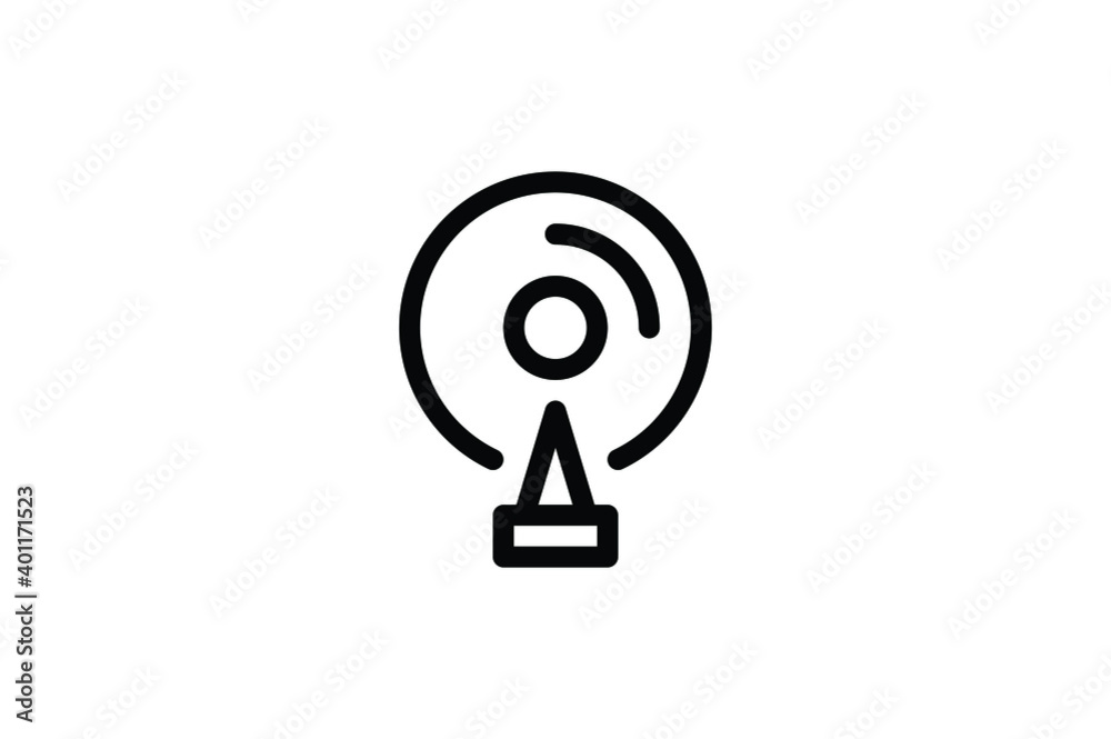 Record Studio Outline Icon - Vinyl Record Studio Outline Icon - Vinyl