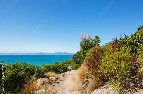 Hike in New Zealand coast