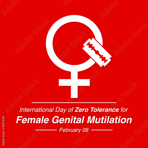 Vector illustration on the theme of International Day of Zero Tolerance for Female Genital Mutilation (FGM), observed each year on February 6th across the globe.