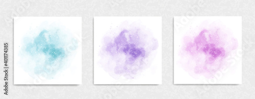 Set of Soft Pastel Watercolor Background