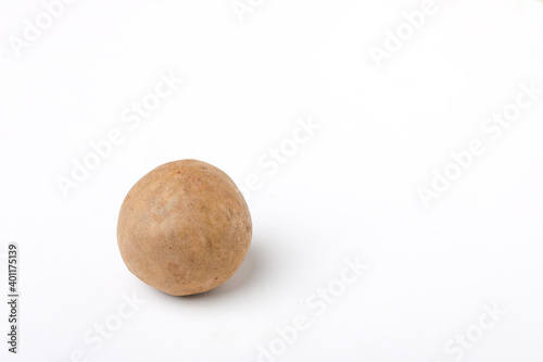 fresh sapodilla fruit isolated on white background