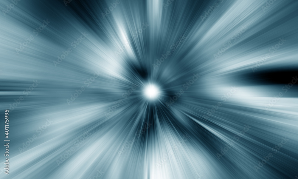 Fototapeta premium Starburst Blue Light Beam Abstract Background 