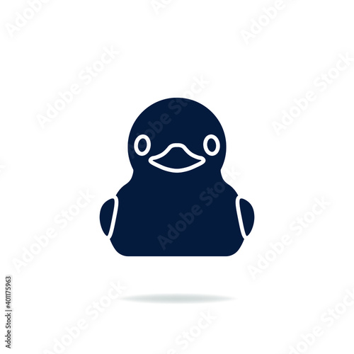 Rubber duck icon flat style isolated on white background. Vector illustration