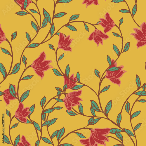 Beautiful seamless floral pattern background.

