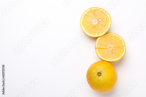 Sweet lime mosambi fruit on white background