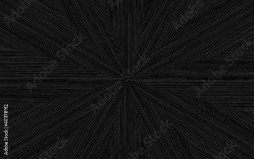 Seamless black wood texture in starburst pattern