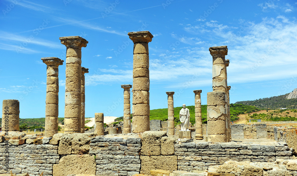 Ancient Roman city of Baelo Claudia located on the bay of Bolonia, Cadiz province, Andalusia, Spain