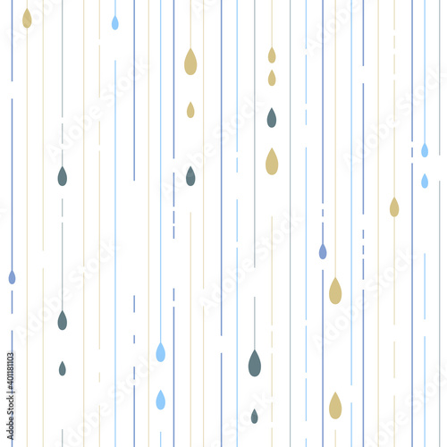 Seamless vector abstract pattern with rain drops. © Aliaksandra