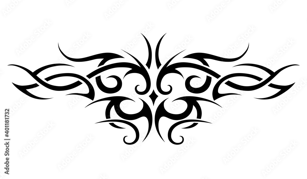 Tribal tattoo ornament. Vector design sketch.