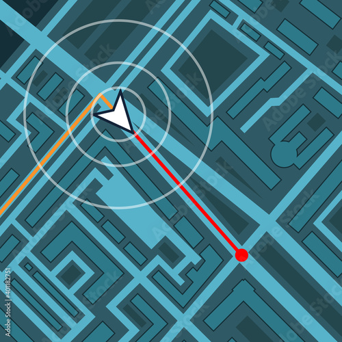 Taxi tracking city street road map urban route navigation landmark town design vector illustration