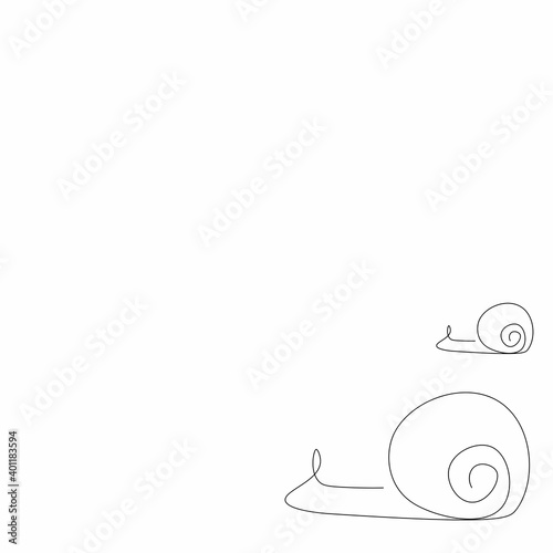 Snail animal drawing vector illustration