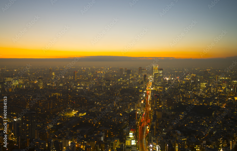 東京夕景　渋谷　六本木　西麻布　首都高3号線　2020年11月