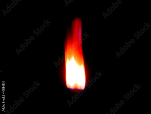 Fiery light on a black background