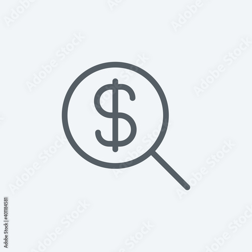 Search money icon isolated on background. Dollar symbol modern, simple, vector, icon for website design, mobile app, ui. Vector Illustration