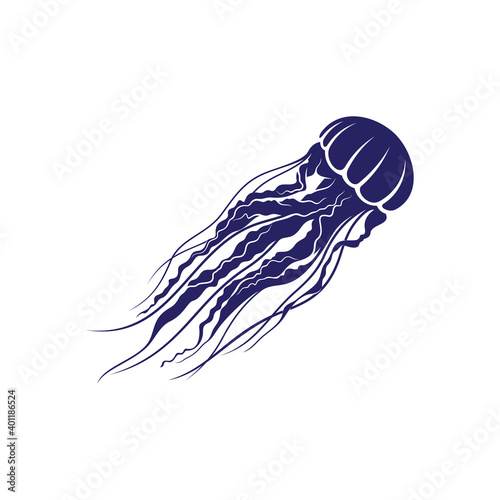 Jellyfish design vector illustration, Creative Jellyfish logo design concepts template, icon symbol
