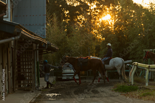 競走馬と飼育員 photo