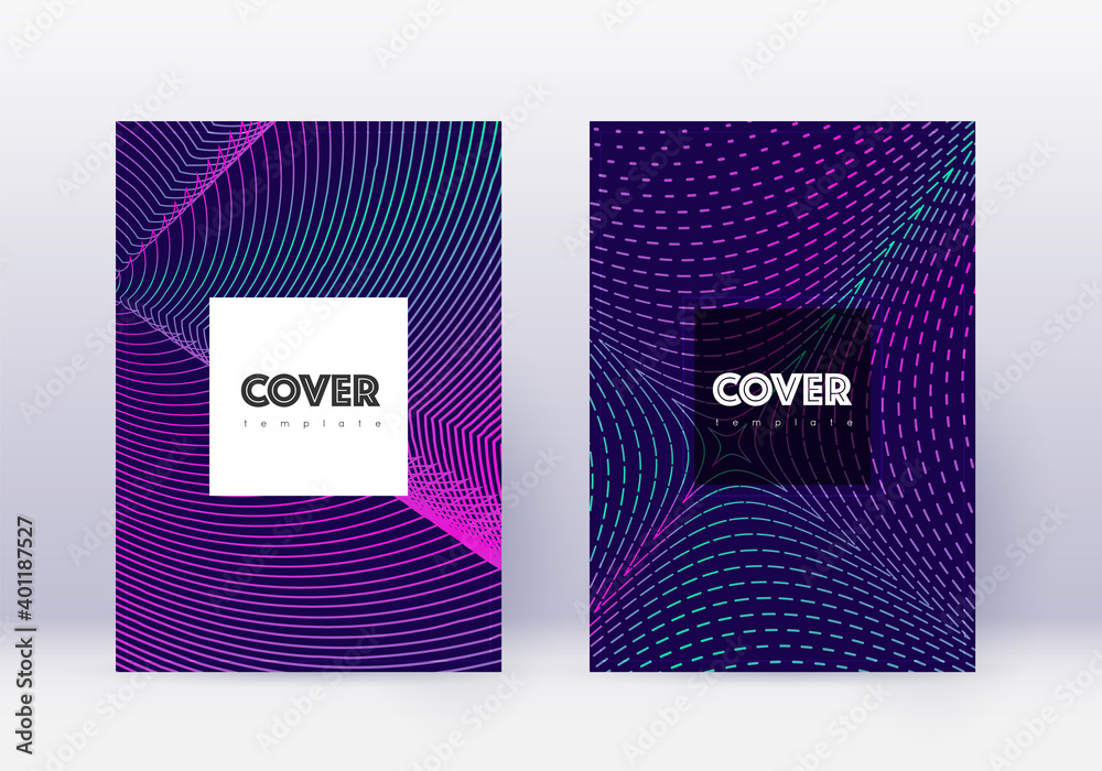 Hipster cover design template set. Neon abstract l Hipster cover design template set. Neon abstract l