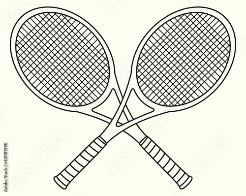 Wallpaper Mural Illustration of crossed tennis rackets