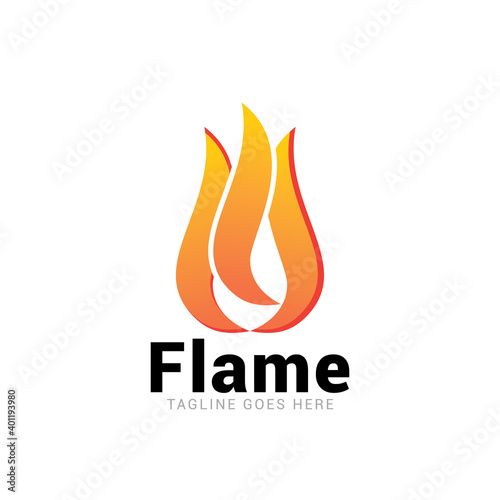 Flame cool heater fire water oil logo icon vector template.