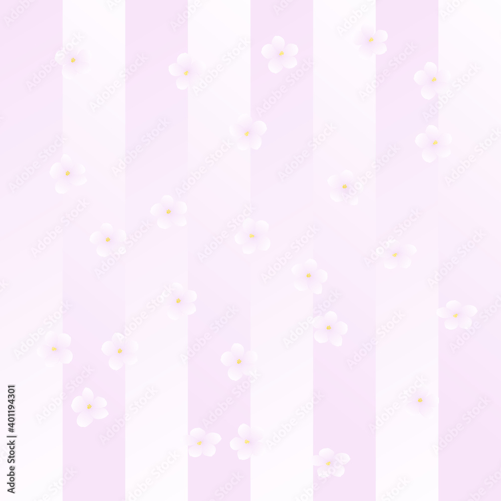 Striped and Cherry Blossoms vector illustration