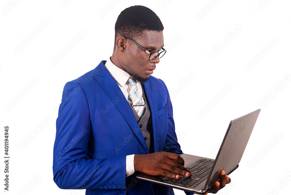 handsome young businessman using a laptop handsome young businessman using a laptop