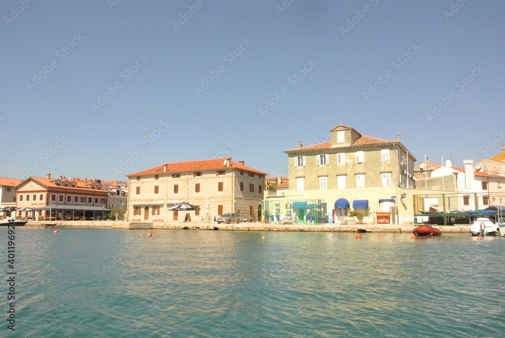 Cres town, sea, on the island of Cres, Croatia