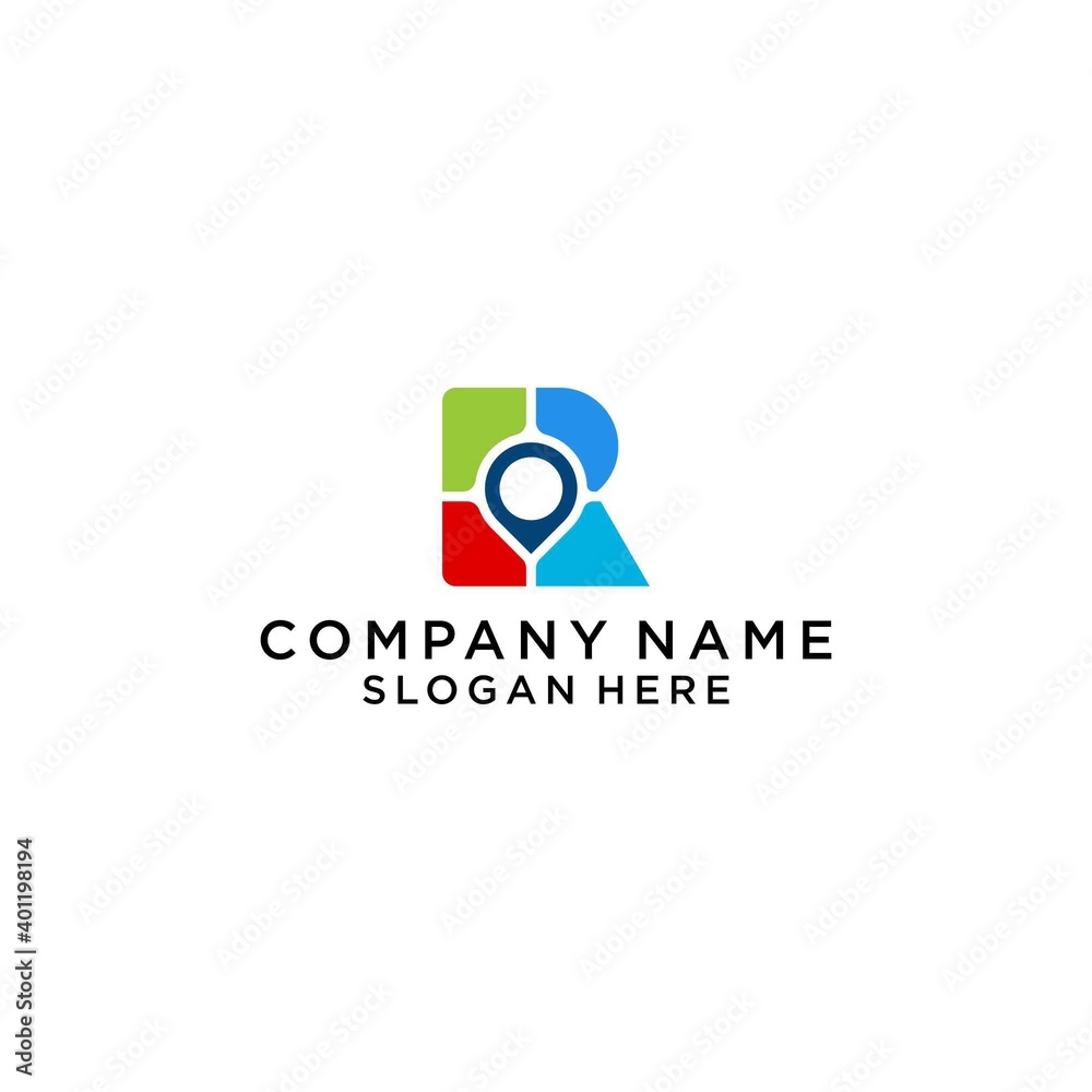 R logo Route design vector R logo Route design vector