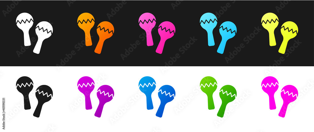 Set Maracas icon isolated on black and white background. Music maracas instrument mexico. Vector. Set Maracas icon isolated on black and white background. Music maracas instrument mexico. Vector.