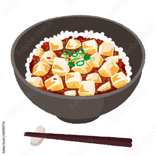麻婆丼のイラスト